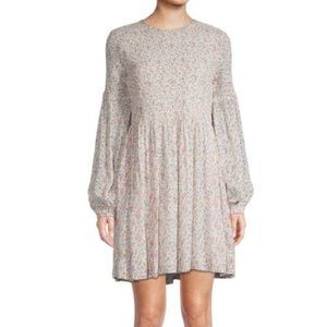 GANNI NWT Floral-Print Mini Dress Small Cottagecore Lagenlook Prairie Feminine